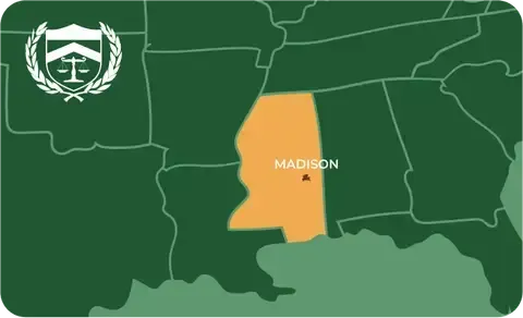 State map with Meridian, Mississippi highlighted, showing that Cash for Arms purchases guns in Meridian