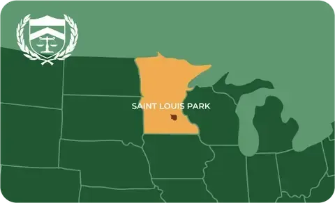 State map with Saint Louis Park, Minnesota highlighted, showing that Cash for Arms purchases guns in Saint Louis Park