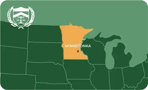 State map with Minnetonka, Minnesota highlighted, showing that Cash for Arms purchases guns in Minnetonka