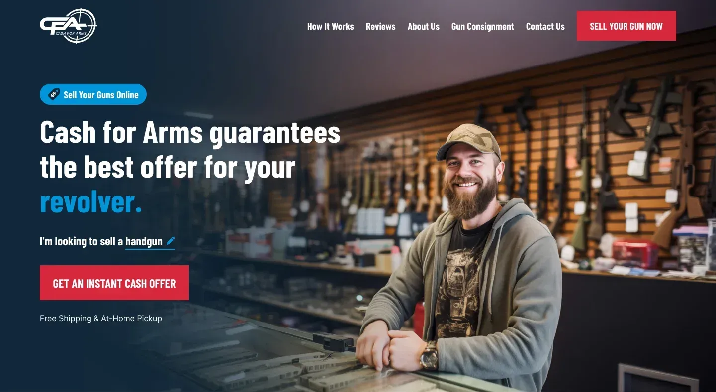 Cash for Arms homepage