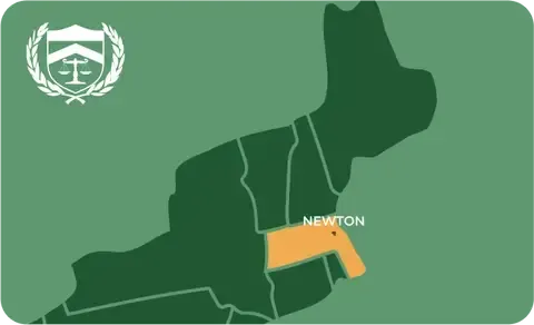 State map with Newton, Massachusetts highlighted, showing that Cash for Arms purchases guns in Newton