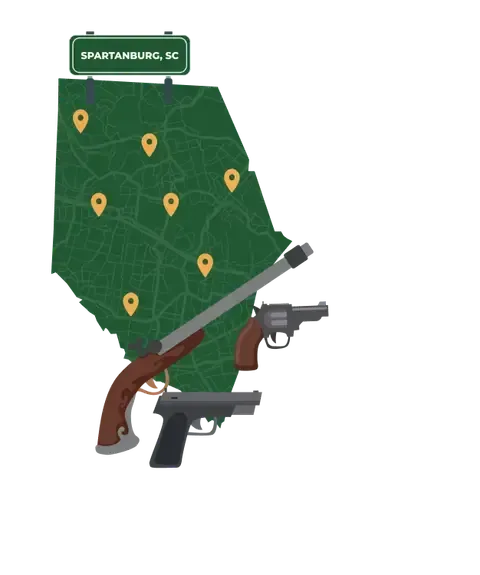 Spartanburg SC map