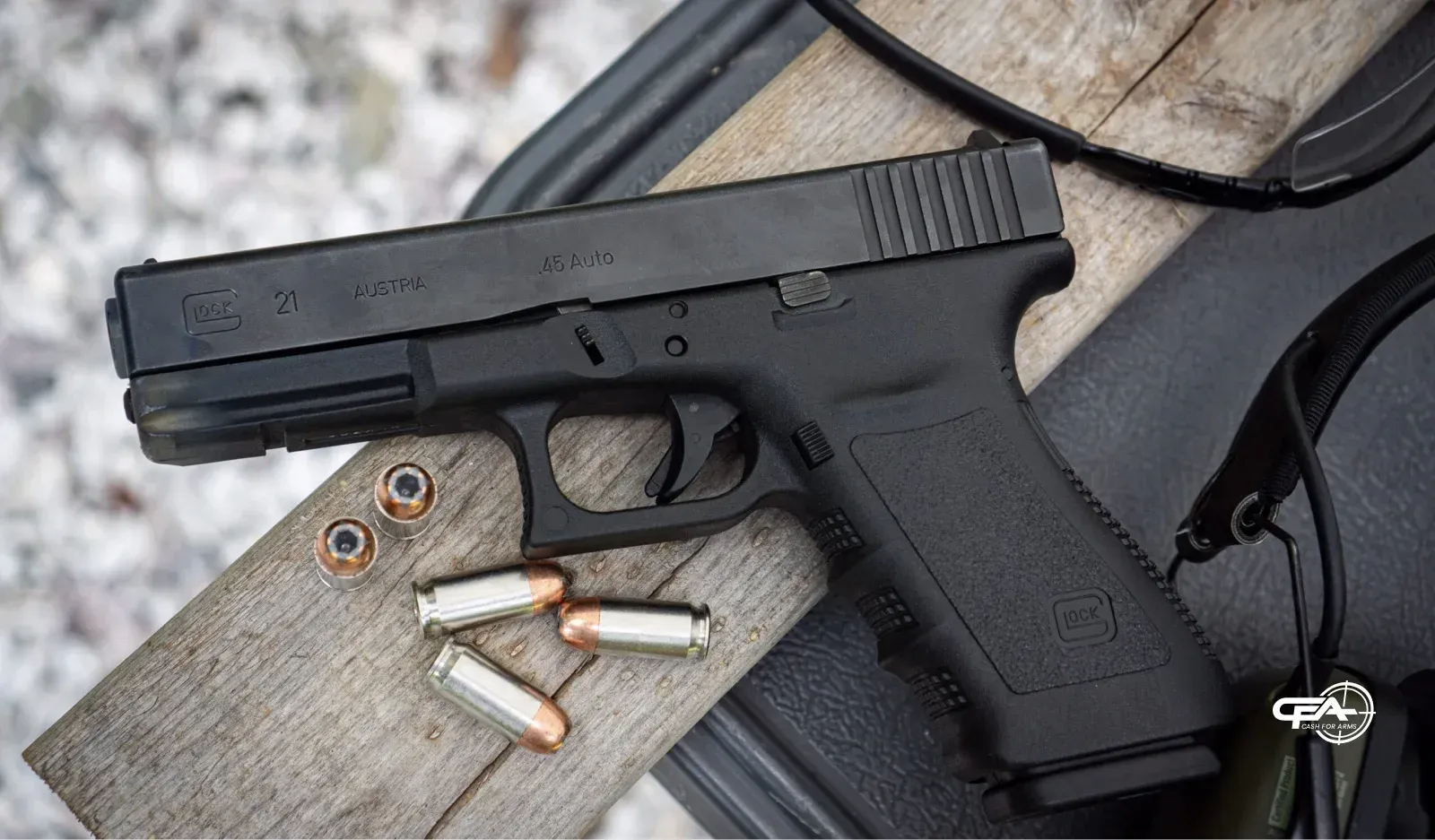 Glock 21 with rounds