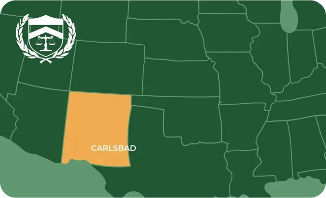 Carlsbad in NM map