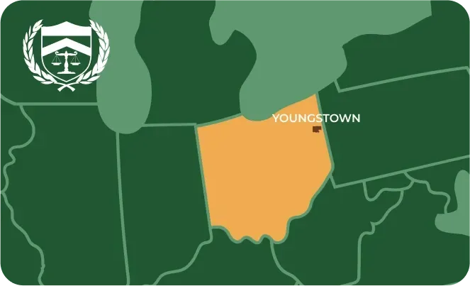 Youngstown in Ohio map