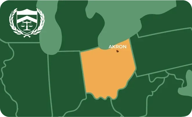 Akron in Ohio map