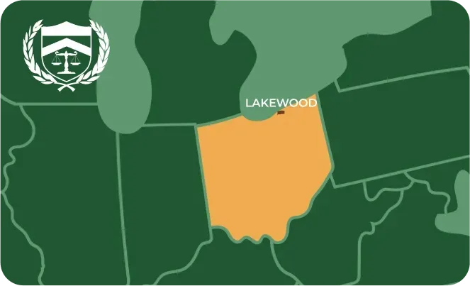 Lakewood in Ohio map