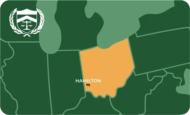 Hamilton in Ohio map