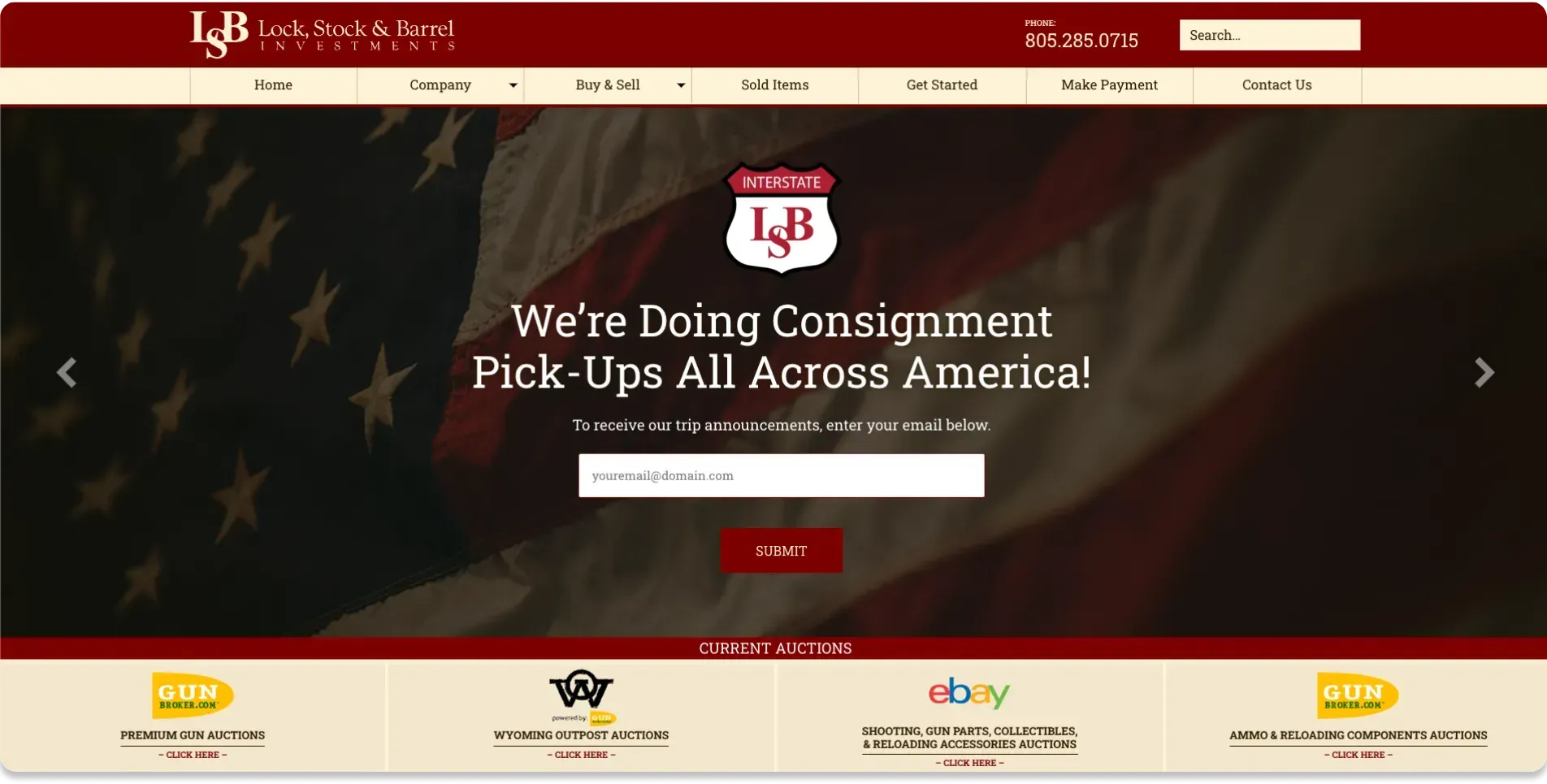 Lock, Stock and Barrel homepage screenshot