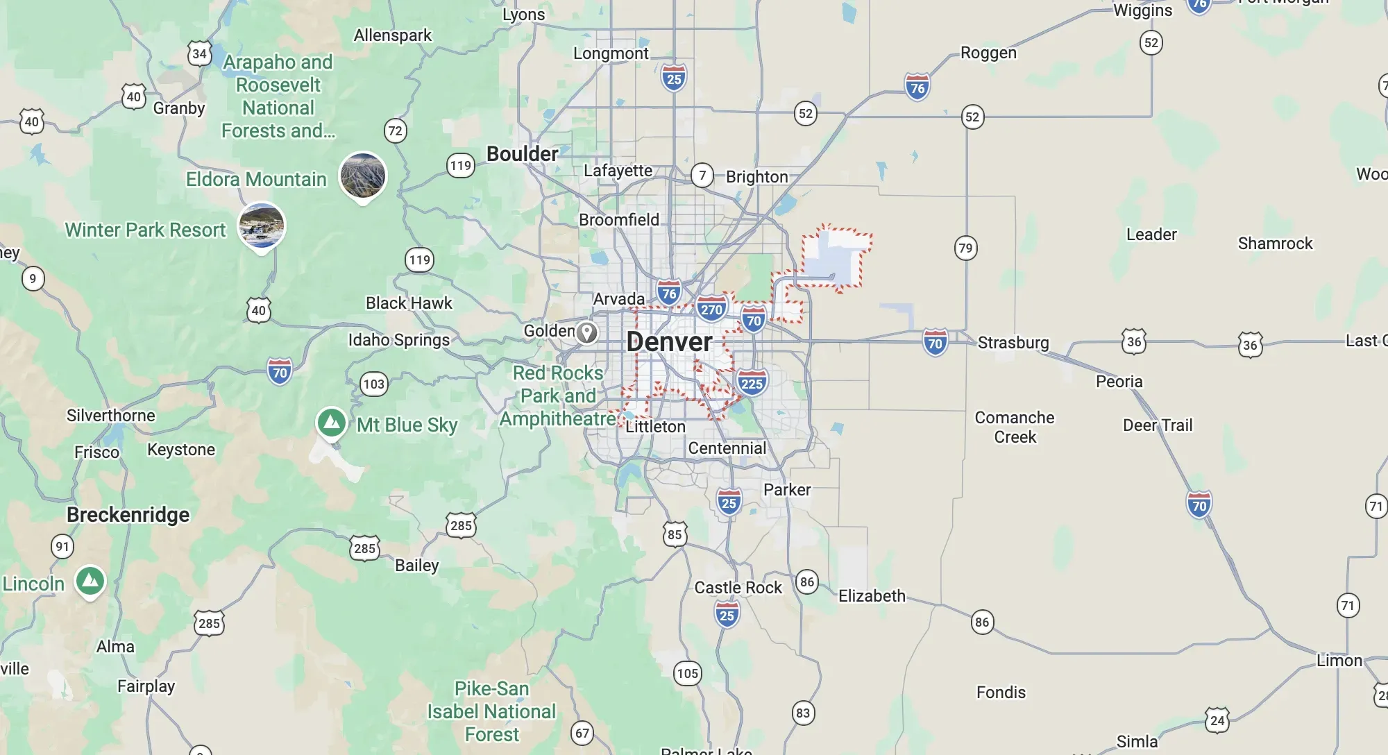 Denver neighborhoods map