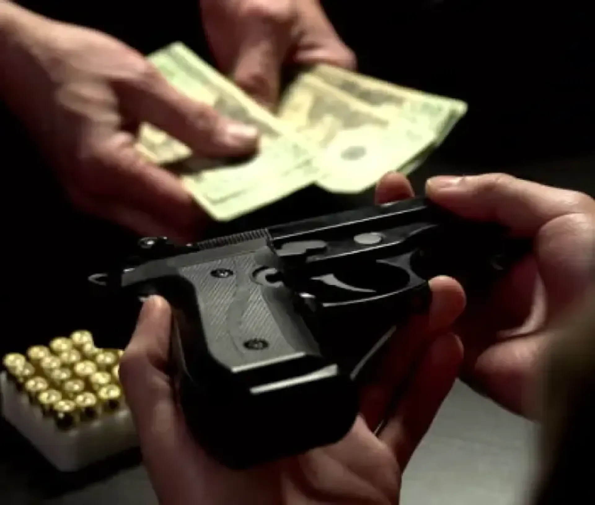 Exchanging a gun for money