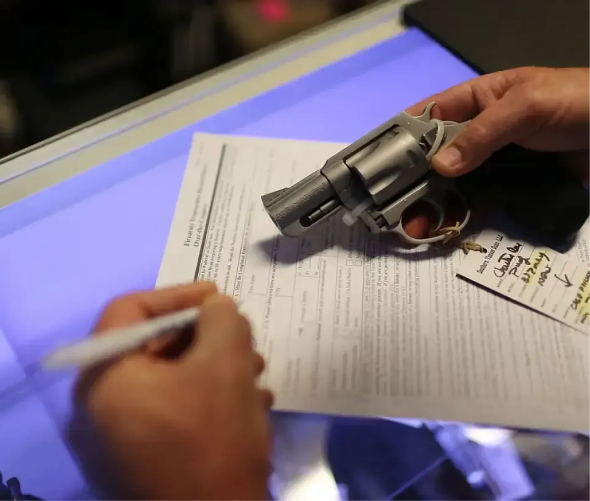 Signing gun transfer form