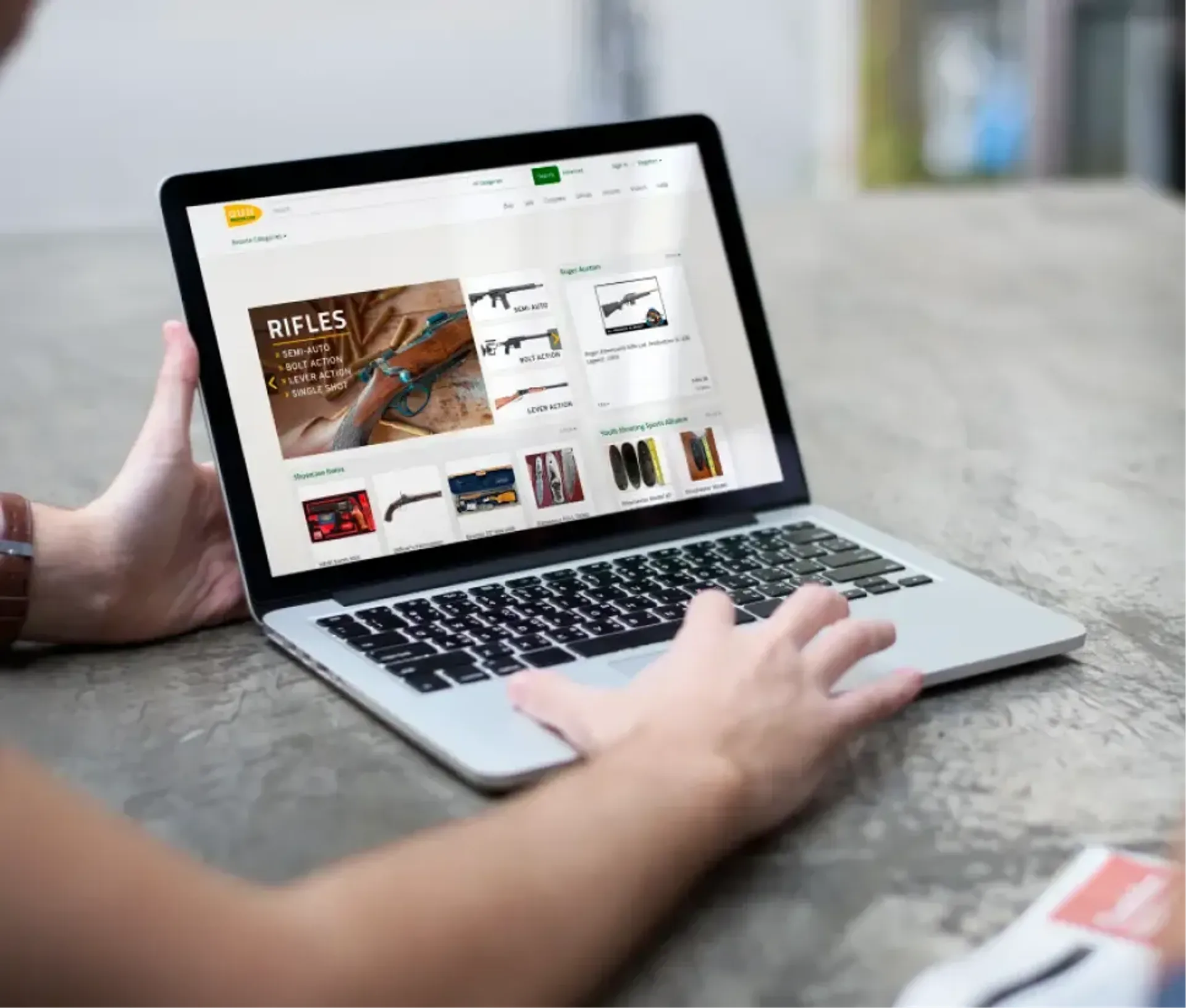 Visiting GunBroker website