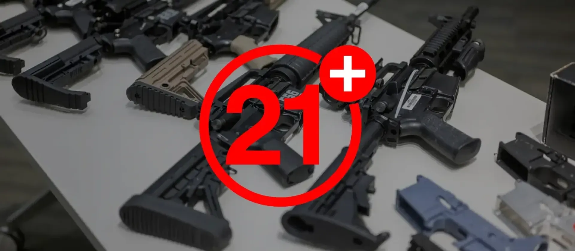 guns on a table