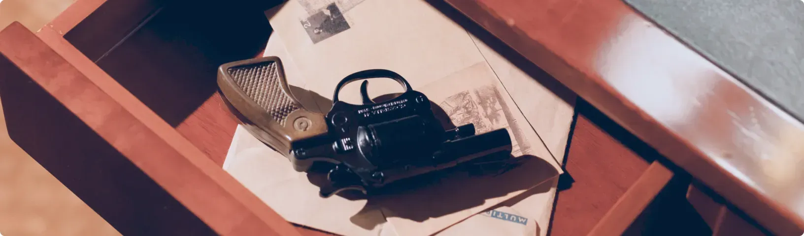Gun being cleaned and prepared