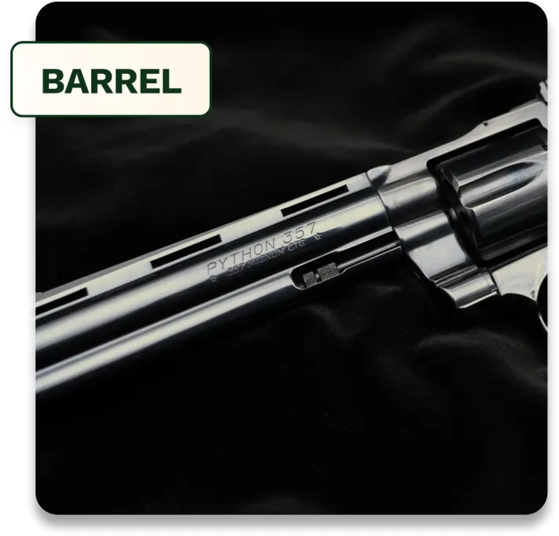 Markings on the barrel of a revolver