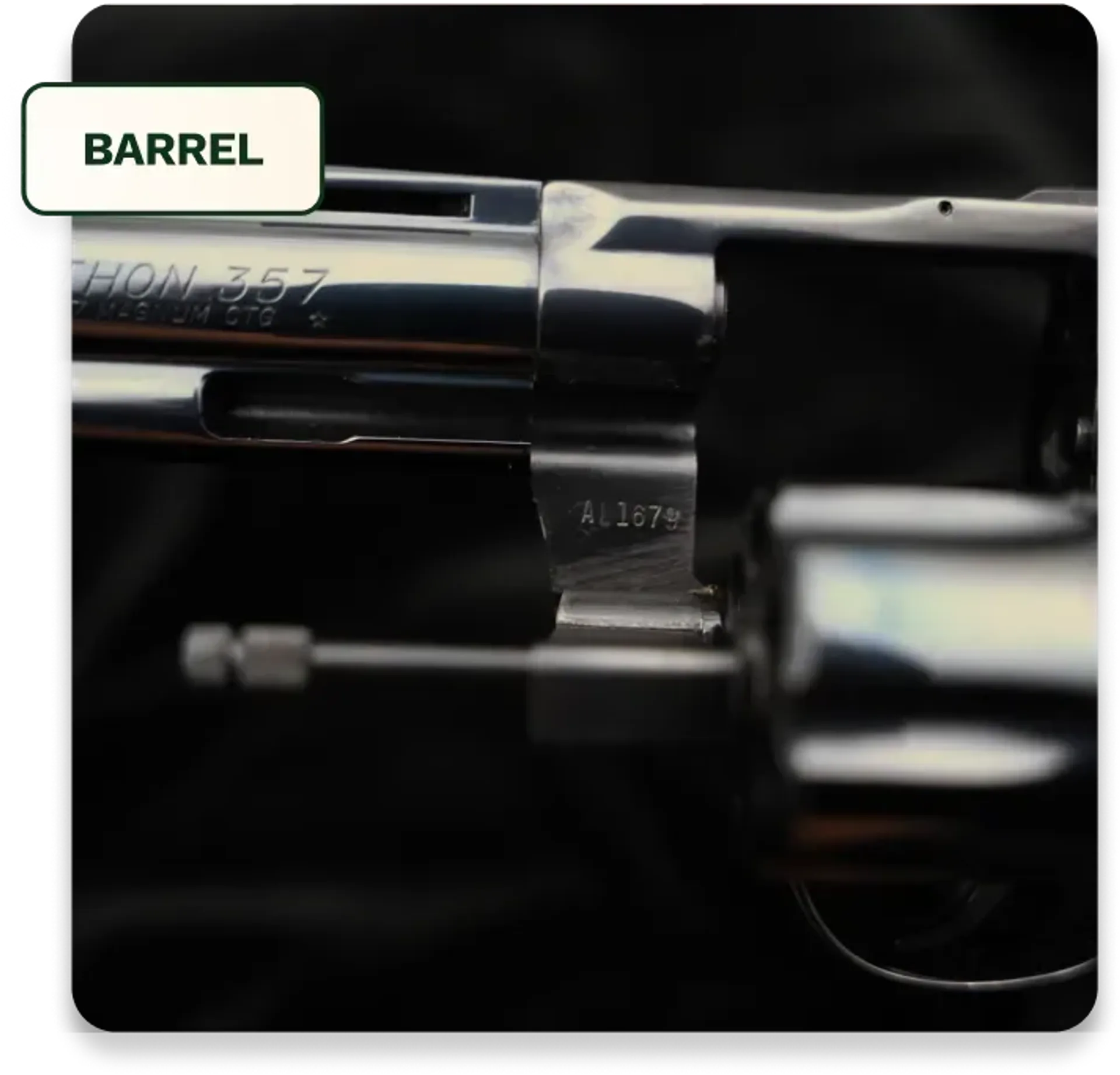 Markings on the barrel of a rifle