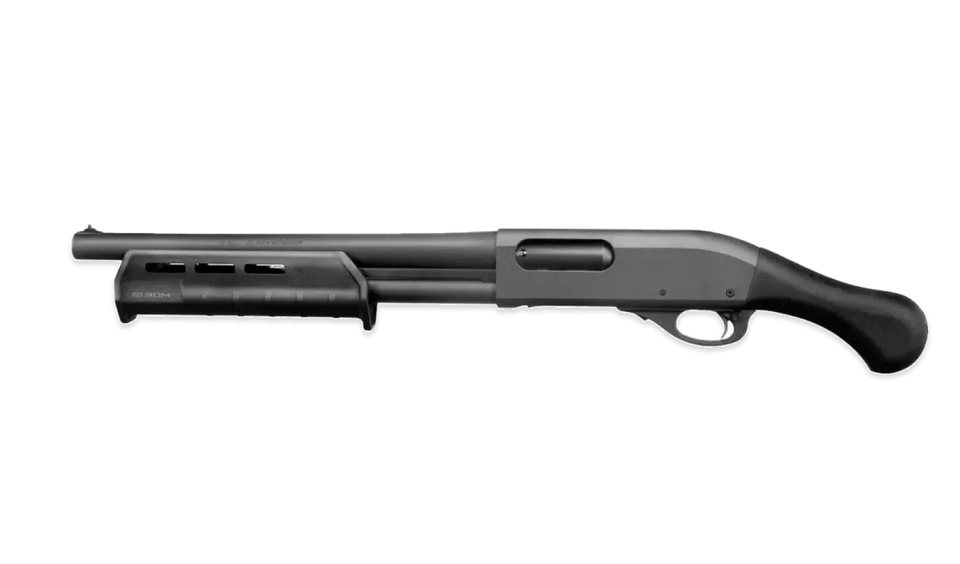 Black short-barreled shotgun (SBS)