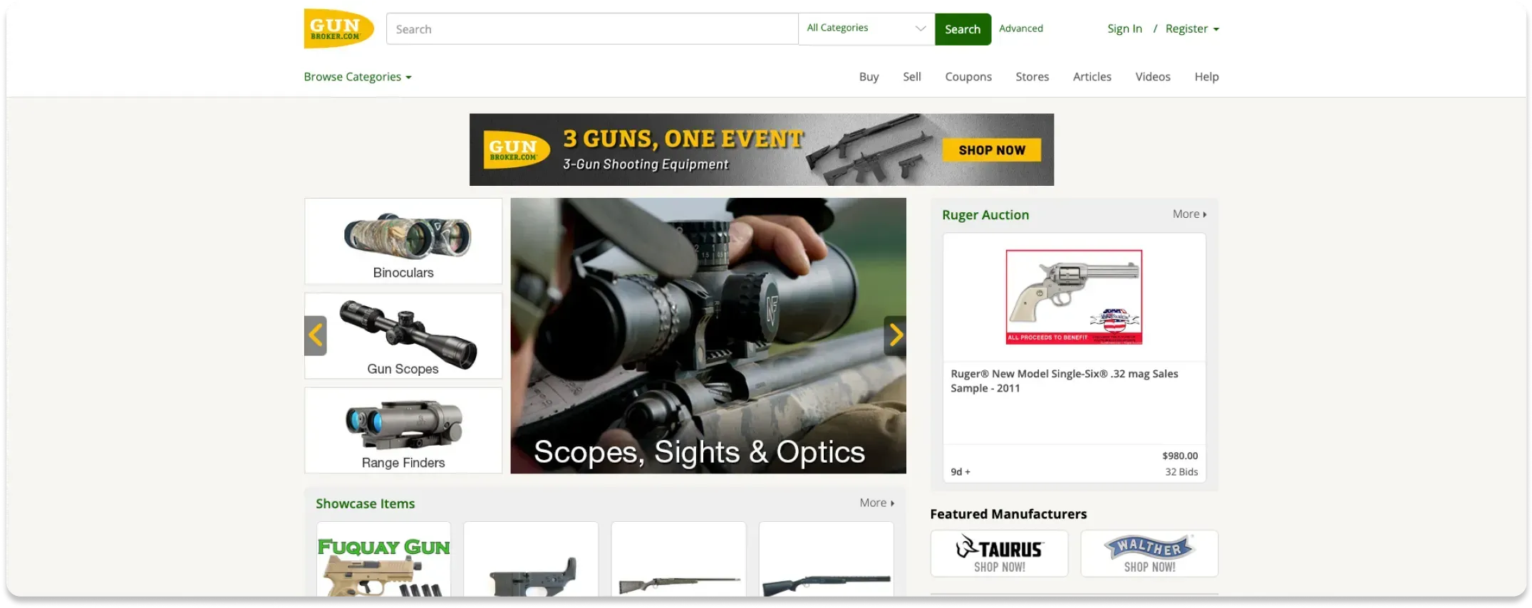 GunBroker homepage