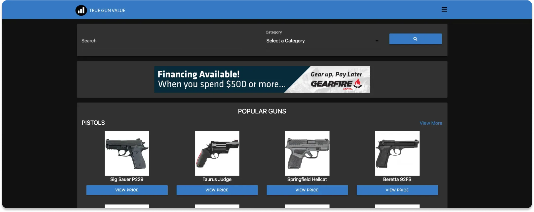 TrueGunValue website