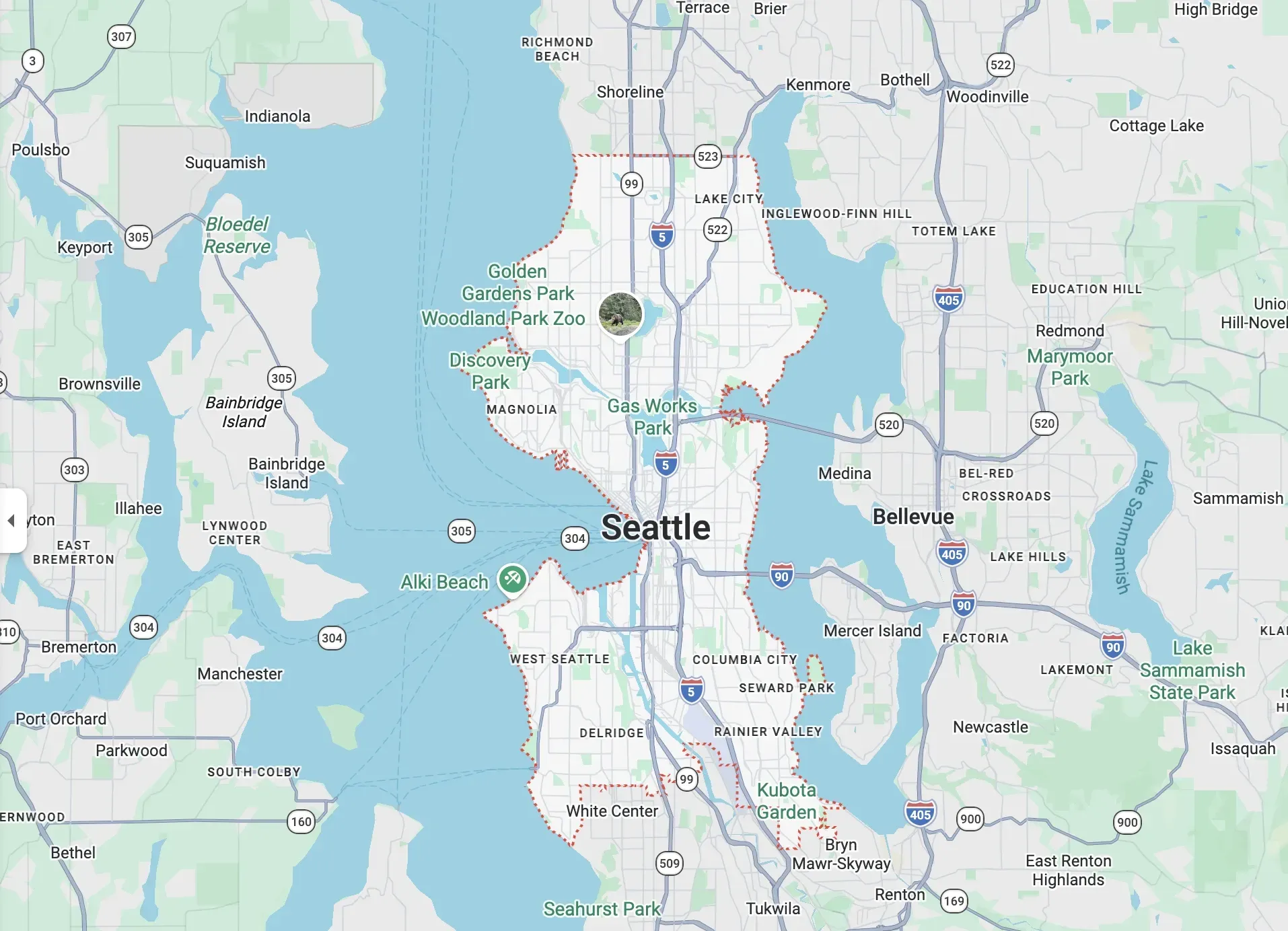 Seattle neighborhoods map