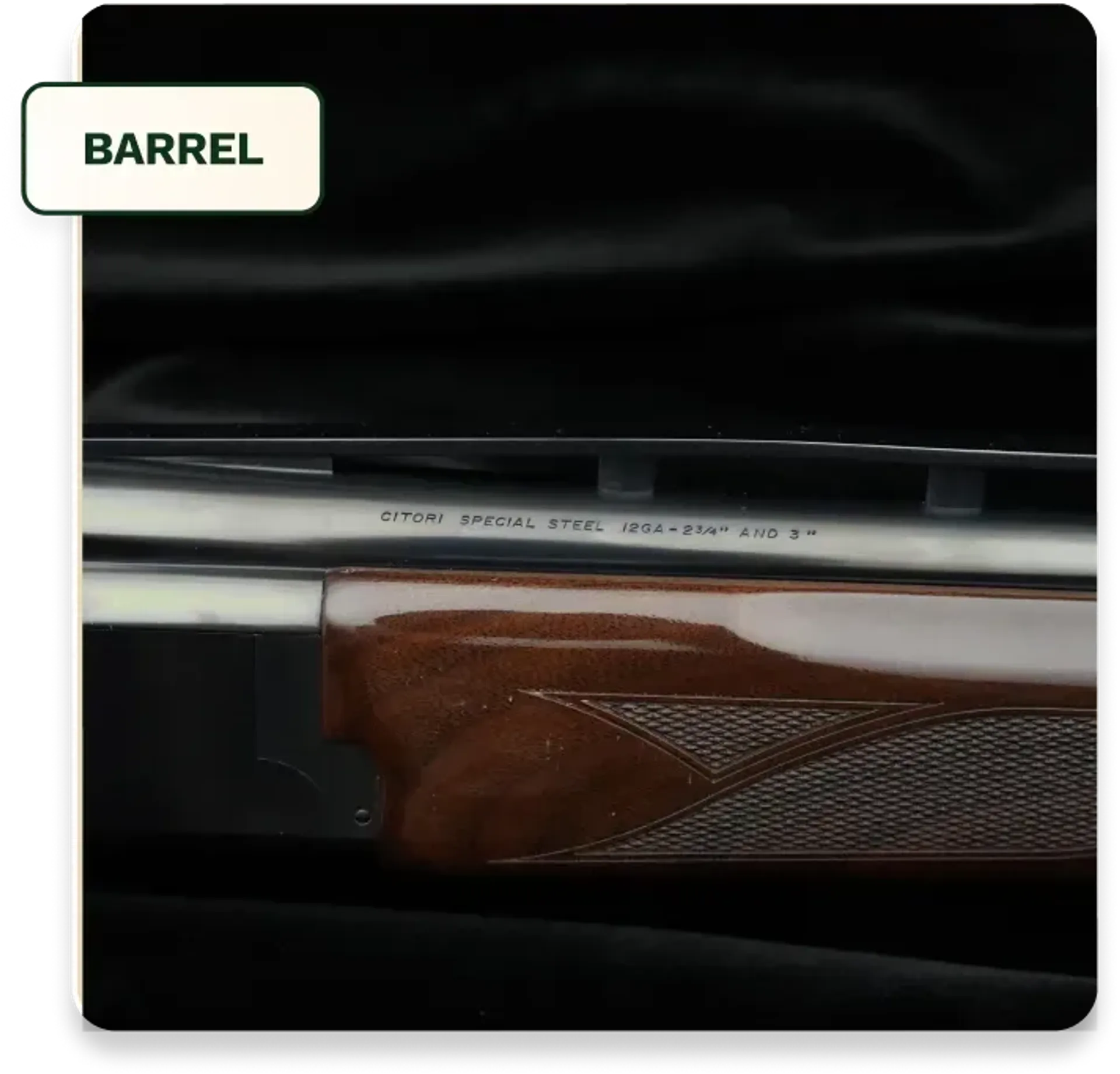 Markings on a shotgun barrel