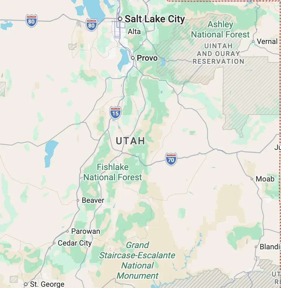 Utah areas map